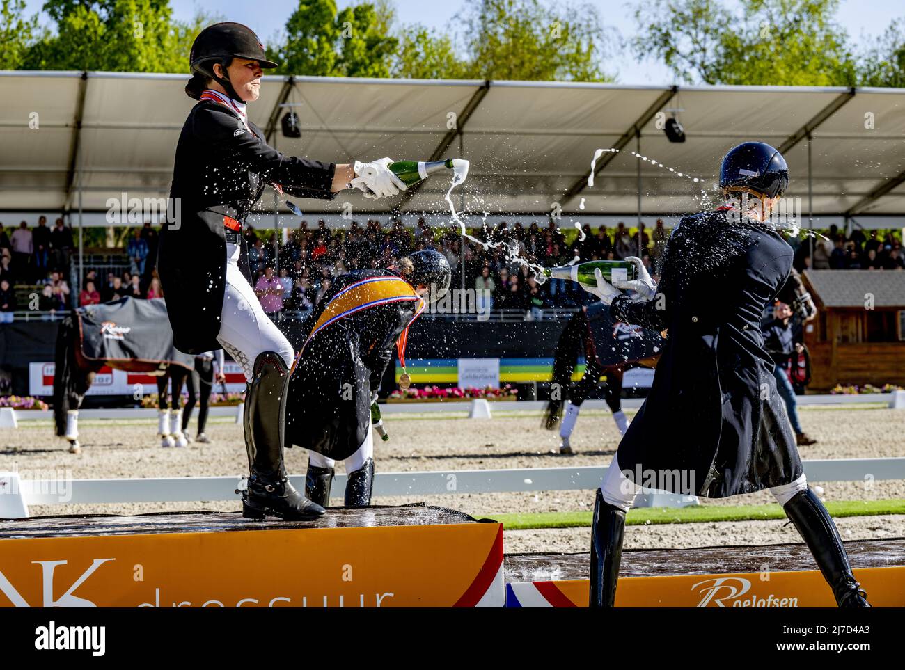 Ermelo, Niederlande, 2022-05-08 17:23:50 ERMELO - Thamar Zweistra wurde Zweiter in der niederländischen Dressurprüfung. ANP ROBIN UTRECHT niederlande Out - belgien Out Stockfoto