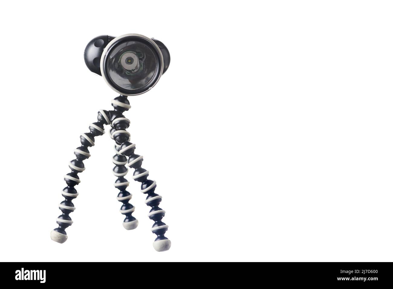 LED-Laterne auf gebogenen Beinen, Typ Gorilla, Kopierraum Stockfoto