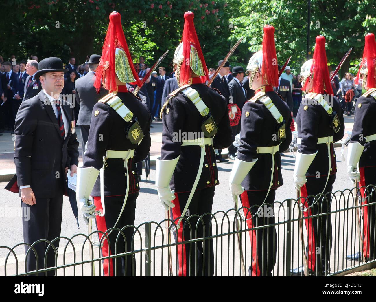 London.UK. 8. Mai 2022. Die jährliche Parade der Combined Cavalry Old Comrades Association, die Soldaten ehrt, die seit dem Ersten Weltkrieg verloren gegangen sind, fand im Hyde Park statt. © Brian Minkoff/Alamy Live News Stockfoto