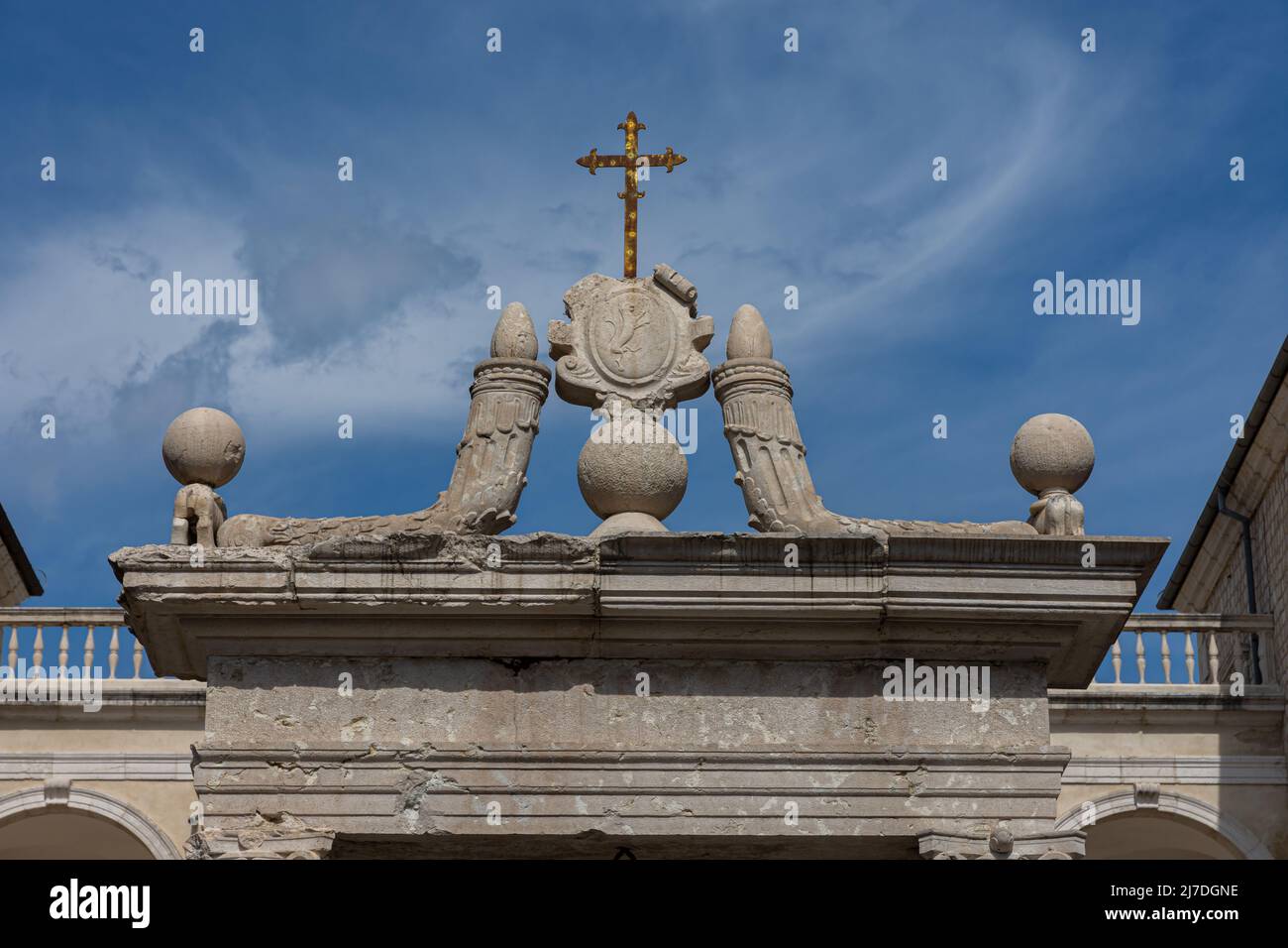 Die Abtei von Montecassino. Ist ein Benediktinerkloster auf dem Gipfel von Montecassino, in Latium Stockfoto