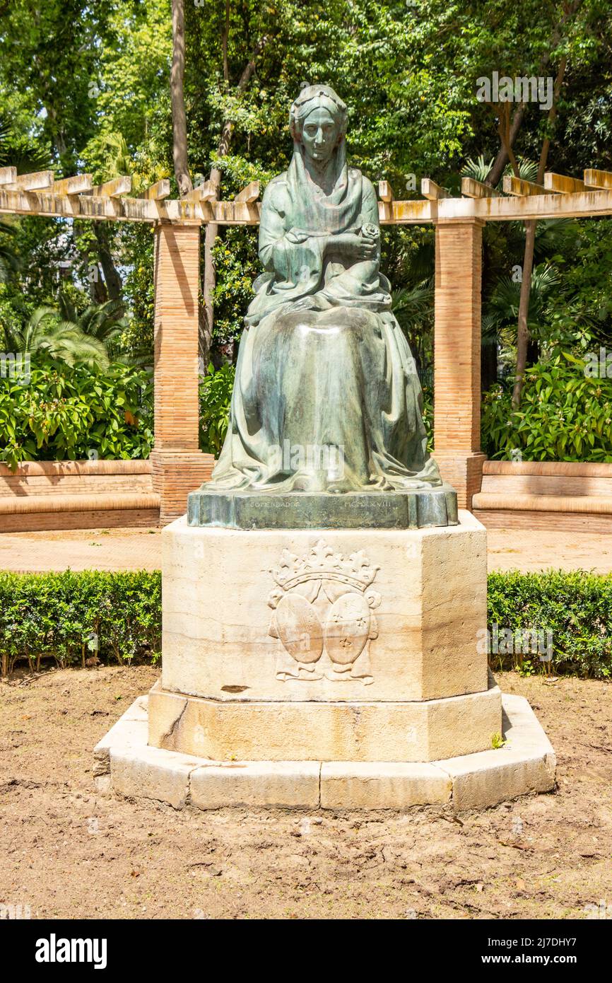 Statue der Infantin María Luisa im Parque de María Luisa sevilla Sevilla Spanien Stockfoto