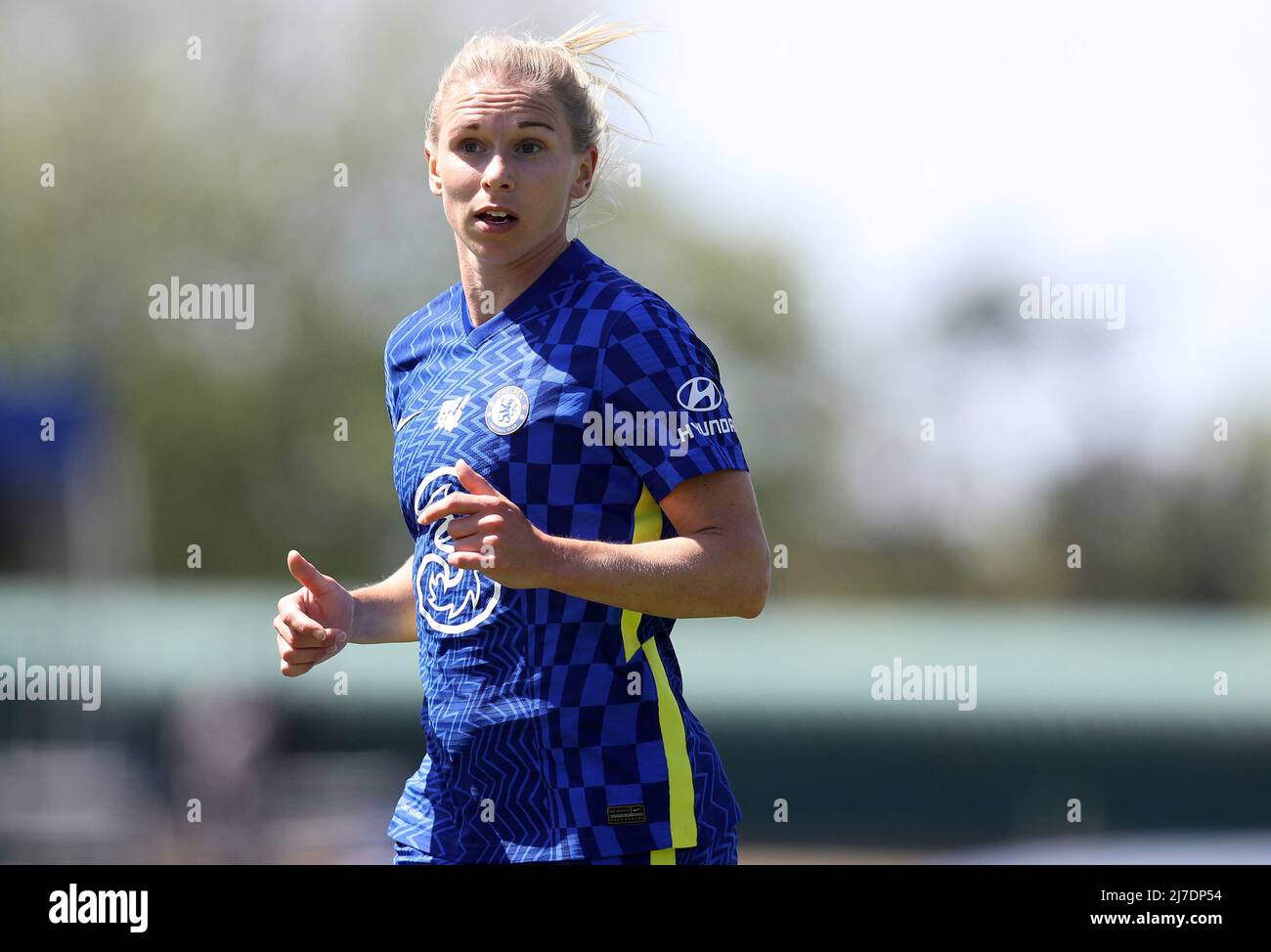 Kington upon Thames, England, 8.. Mai 2022. Jonna Andersson von Chelsea während des Spiels der FA Women's Super League in Kingsmeadow, Kington upon Thames. Bildnachweis sollte lauten: Paul Terry / Sportimage Stockfoto