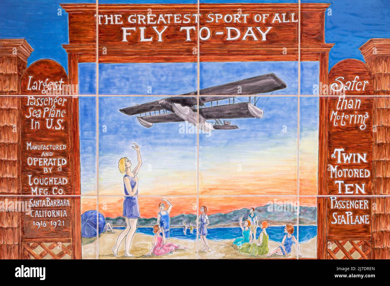 Seaplane Memorial, State Street, Santa Barbara, Kalifornien, USA Stockfoto