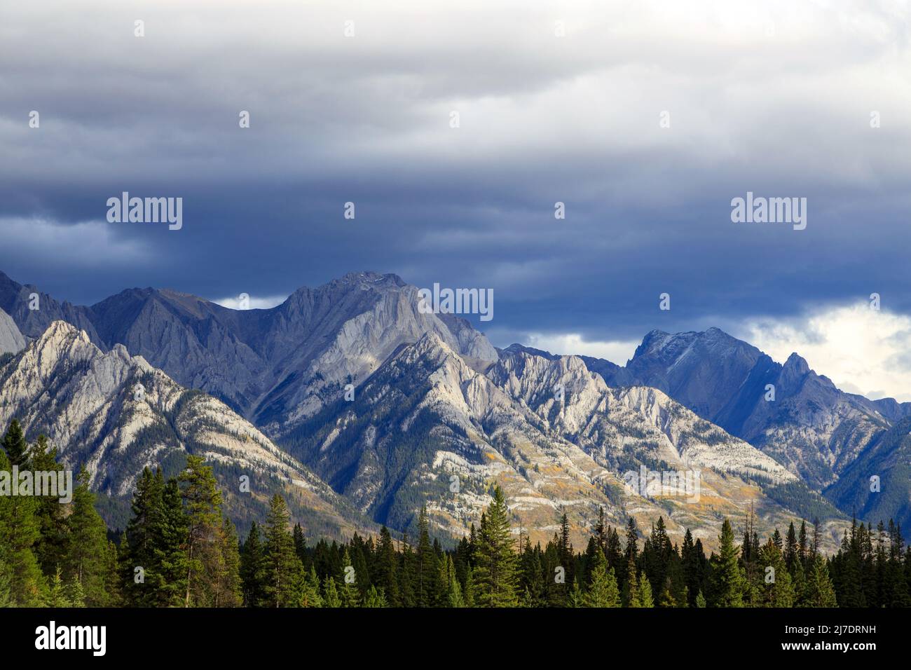 Die Sawback Range ist eine Bergkette der Kanadischen Rockies, die sich vom Bow Valley in Alberta bis zum südöstlichen Banff National Park erstreckt Stockfoto