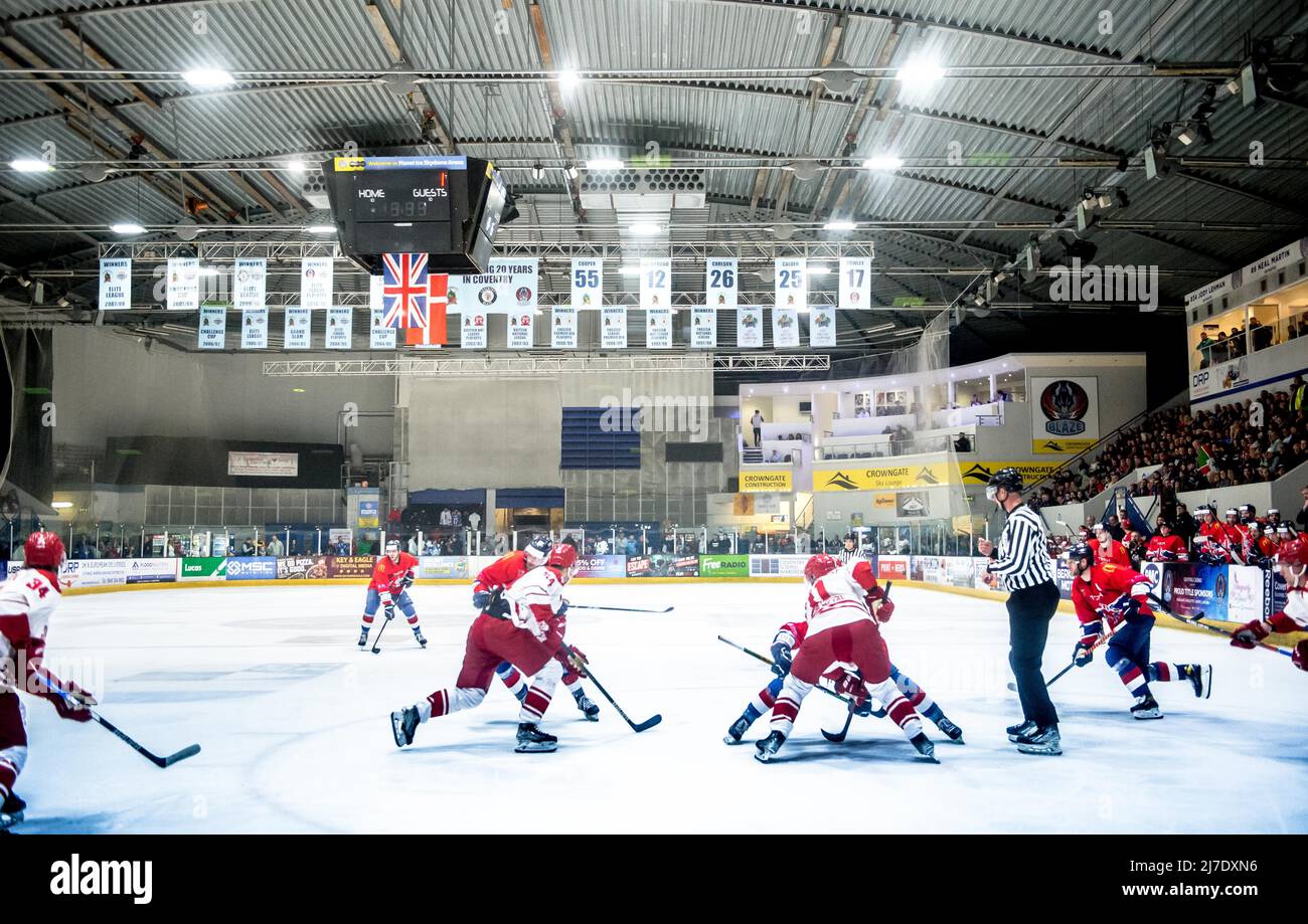 Coventry, Großbritannien, 7. Mai 2022. Ein Gesicht beim internationalen Spiel zwischen GB und Dänemark am 7. Mai 2022 in Skydome, Coventry, Großbritannien. Foto von Phil Hutchinson. Nur zur redaktionellen Verwendung, Lizenz für kommerzielle Nutzung erforderlich. Keine Verwendung bei Wetten, Spielen oder Veröffentlichungen einzelner Clubs/Vereine/Spieler. Stockfoto