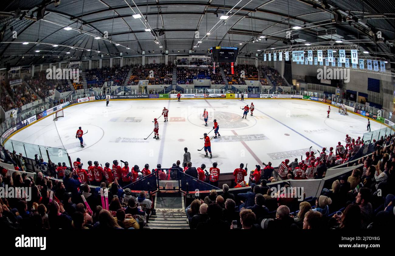 Coventry, Großbritannien, 7. Mai 2022. Spielen Sie während des Internationalen Spiels zwischen GB und Dänemark im Skydome, Coventry, Großbritannien, am 7. Mai 2022. Foto von Phil Hutchinson. Nur zur redaktionellen Verwendung, Lizenz für kommerzielle Nutzung erforderlich. Keine Verwendung bei Wetten, Spielen oder Veröffentlichungen einzelner Clubs/Vereine/Spieler. Stockfoto