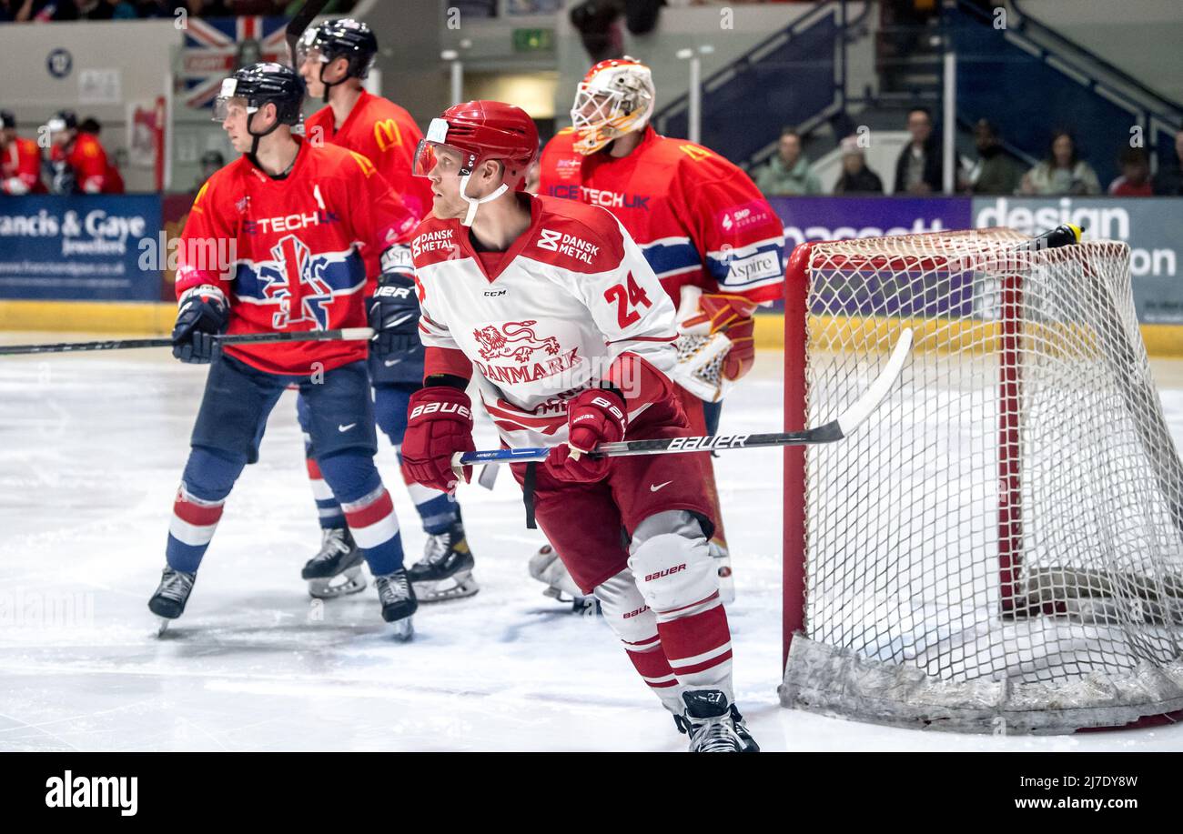 Coventry, Großbritannien, 7. Mai 2022. Nikolaj Ehlers aus Dänemark während des Internationalen Spiels zwischen GB und Dänemark im Skydome, Coventry, Großbritannien, am 7. Mai 2022. Foto von Phil Hutchinson. Nur zur redaktionellen Verwendung, Lizenz für kommerzielle Nutzung erforderlich. Keine Verwendung bei Wetten, Spielen oder Veröffentlichungen einzelner Clubs/Vereine/Spieler. Stockfoto