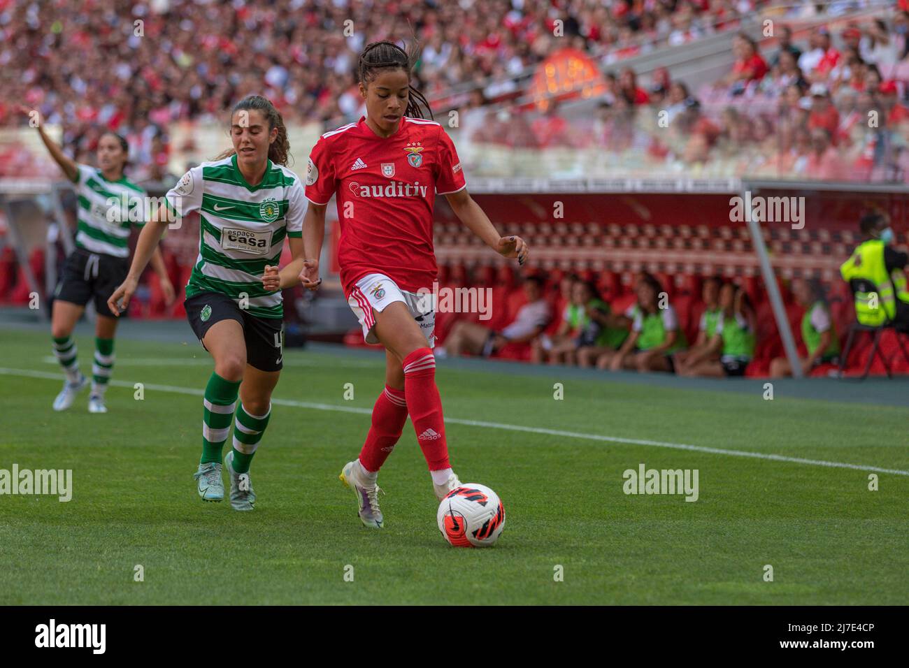 08.Mai 2022. Lissabon, Portugal. Benficas Stürmer aus Portugal Jessica Silva (77) in Aktion während des Spiels zwischen SL Benfica gegen Sporting CP © Alexandre de Sousa/Alamy Live News Stockfoto