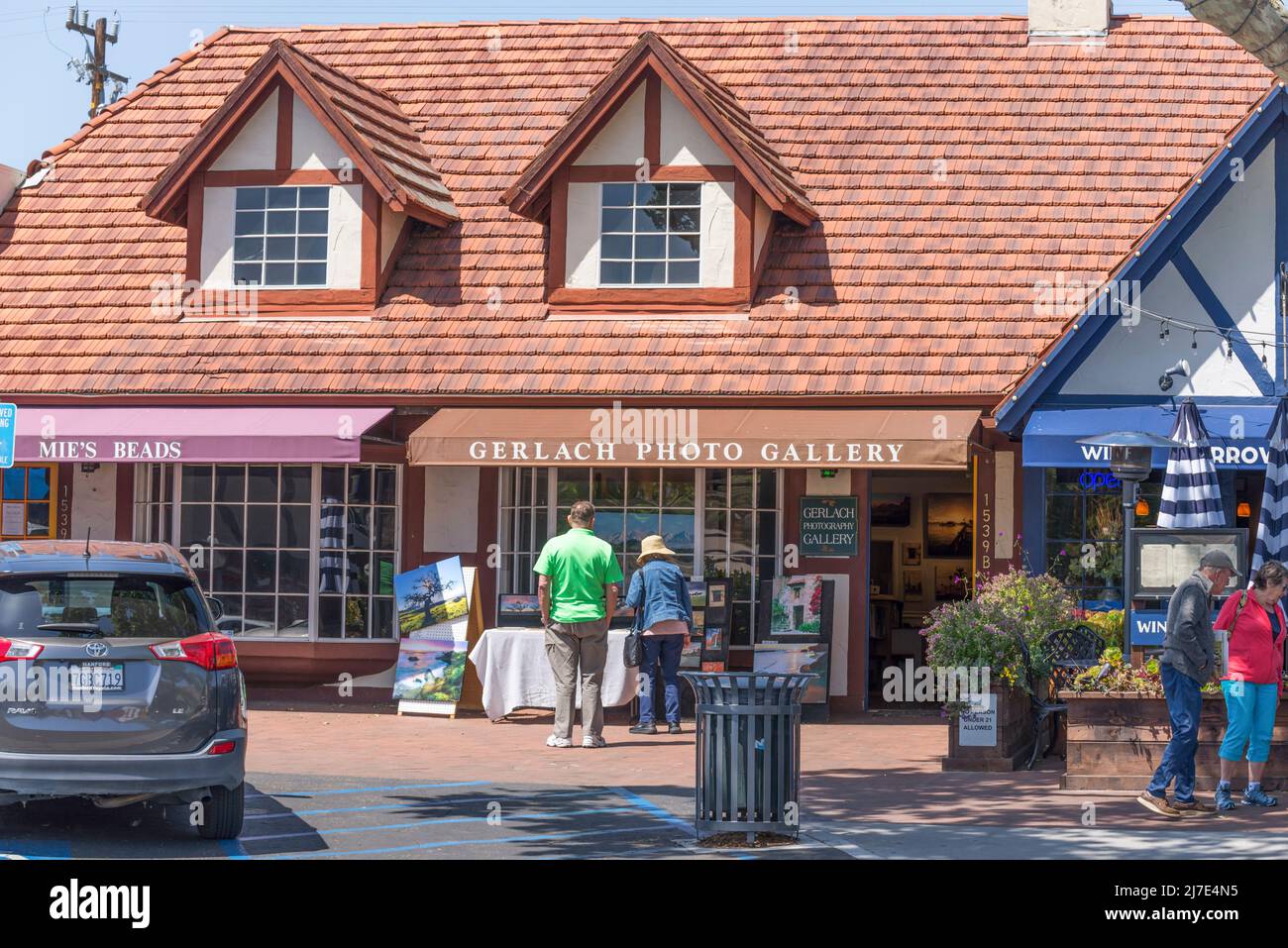 Ein Apriltag in der Stadt Solvang, Kalifornien, USA. Stockfoto