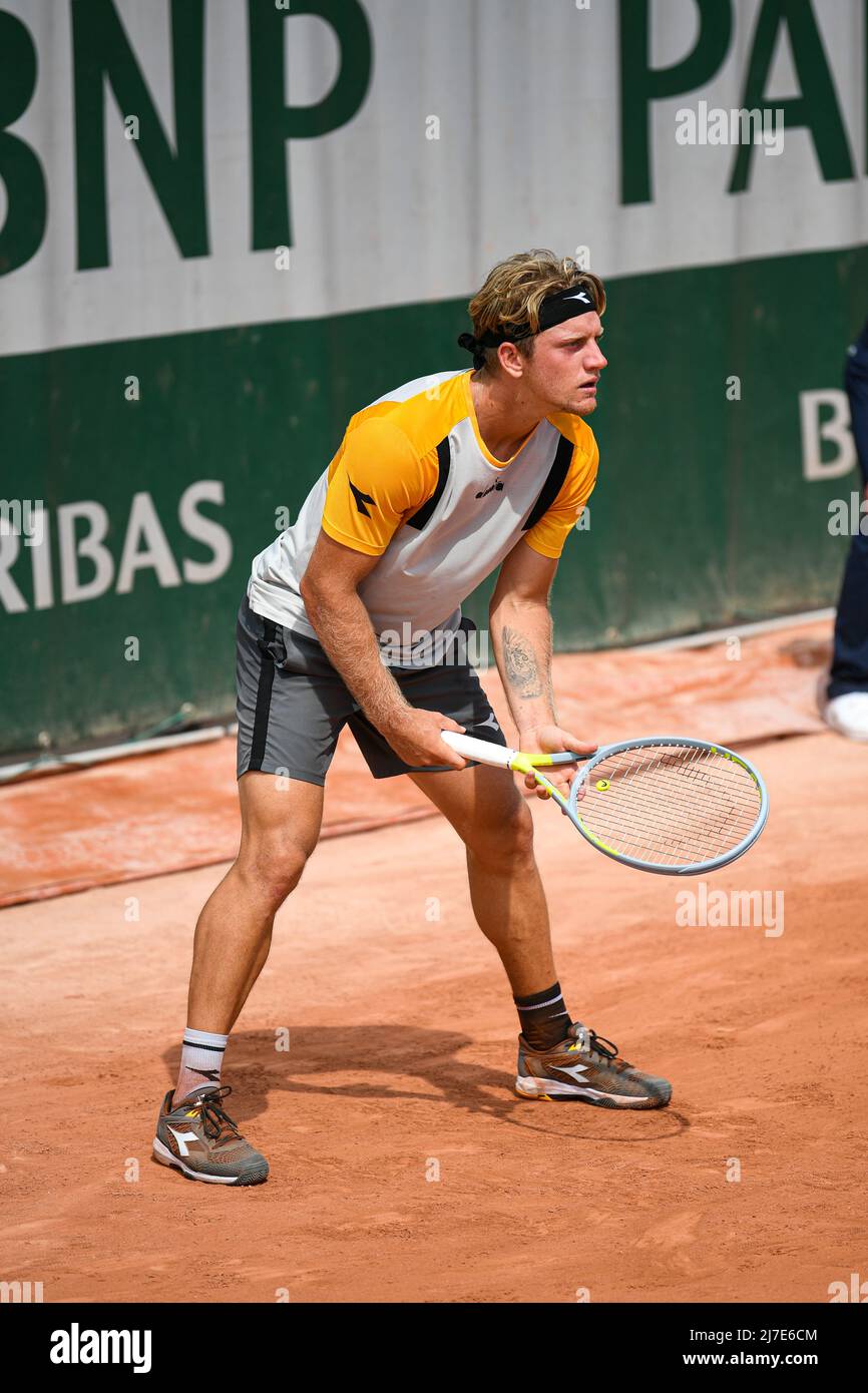 Alejandro Davidovich Fokina während der zweiten Runde bei Roland-Garros (French Open), Grand Slam Tennisturnier am 2. Juni 2021 in Roland-Garros stad Stockfoto