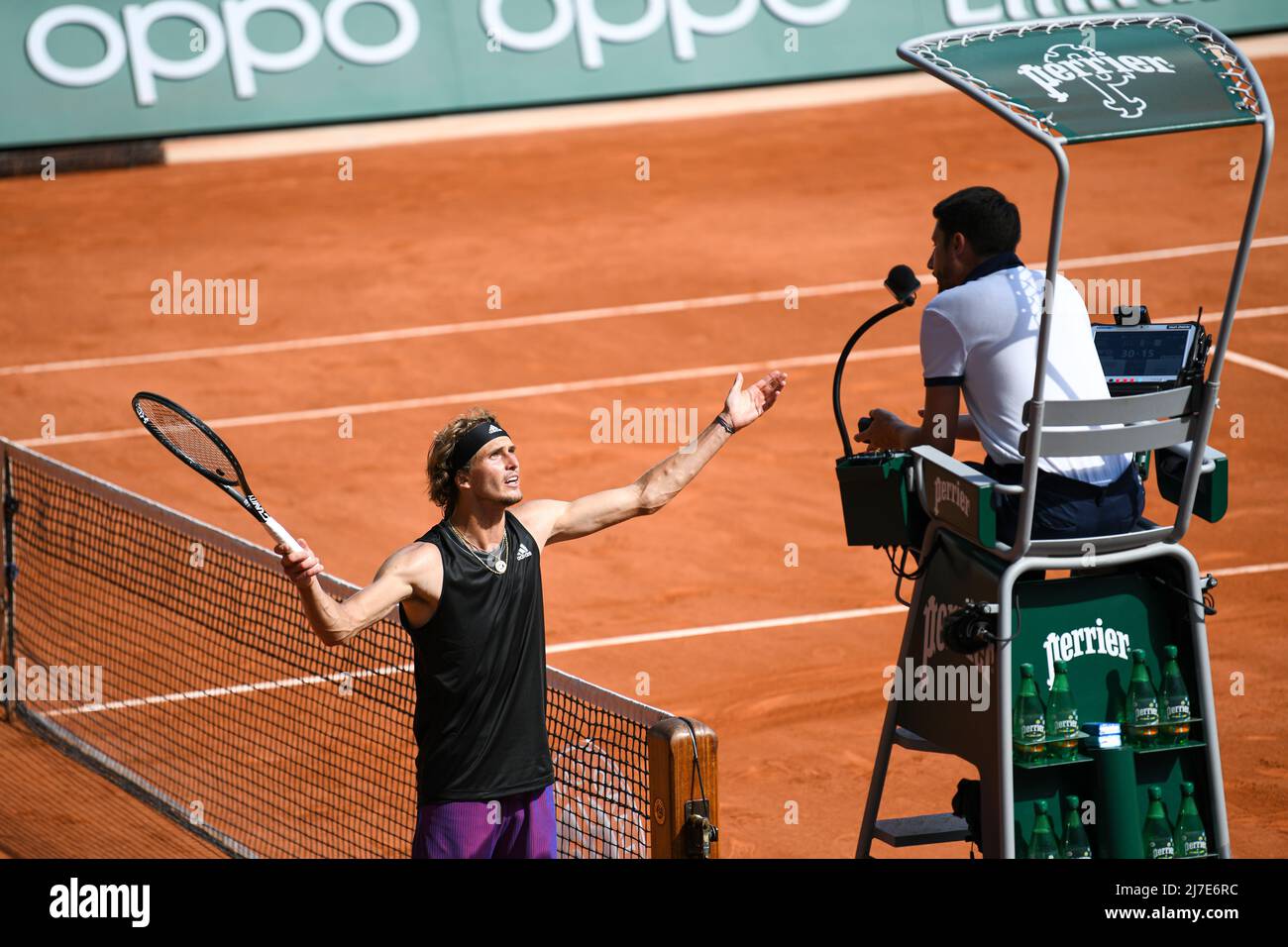 Alexander 'Sascha' Zverev bei Roland-Garros (French Open), Grand Slam Tennisturnier am 11. Juni 2021 im Roland-Garros-Stadion in Paris, Frankreich. Stockfoto