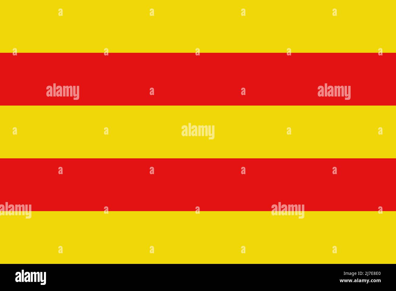 Draufsicht auf die Flagge Dilsen Stokkem, Belgien. Belgisches Reise- und Patriot-Konzept. Kein Fahnenmast. Ebenenlayout, Design. Hintergrund markieren Stockfoto