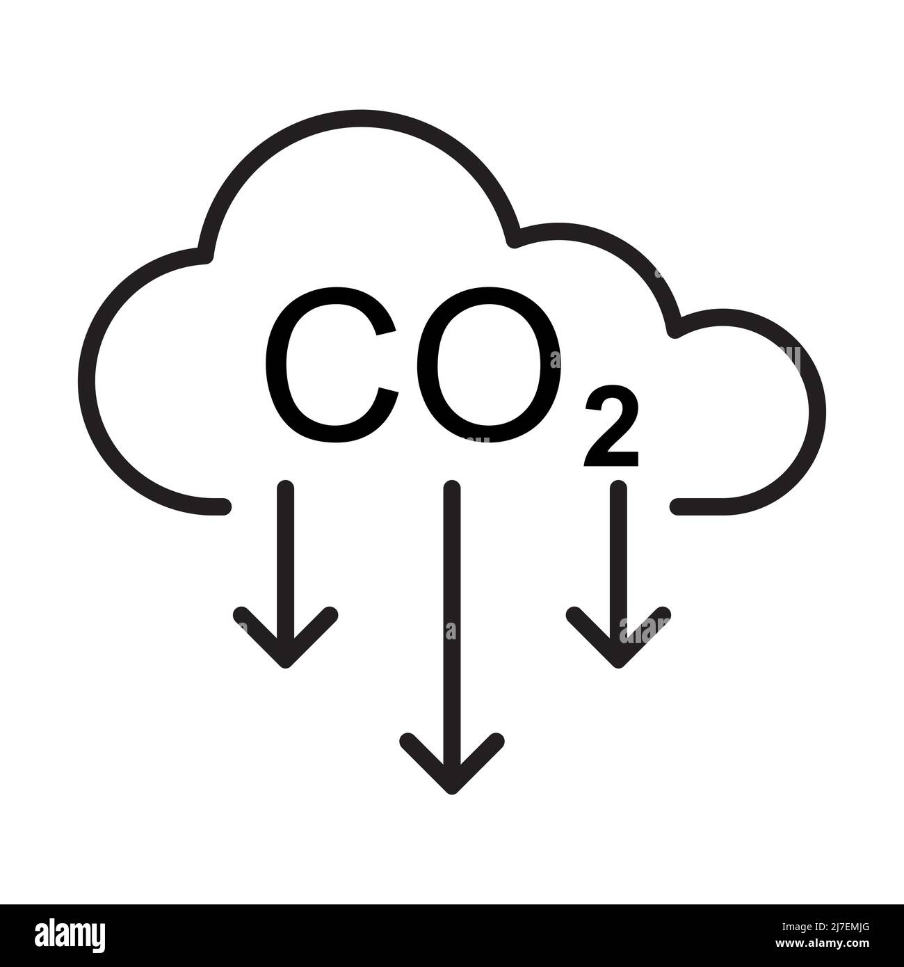 Symbolvektor zur Reduzierung von CO2-Emissionen für Grafikdesign, Logo, Website, soziale Medien, mobile App, UI-Abbildung Stock Vektor