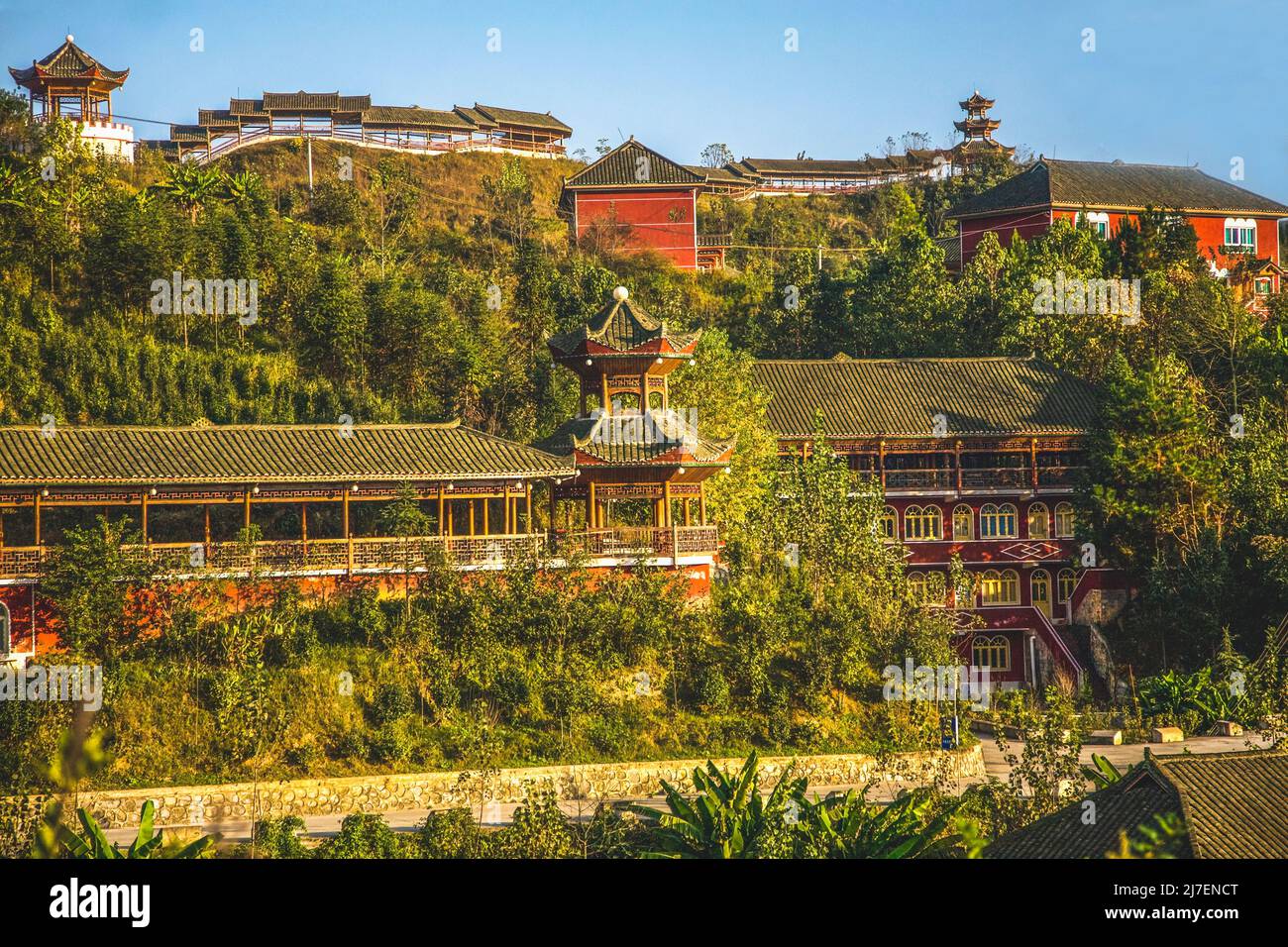 Alte chinesische Restaurant Landschaft der Provinz Guizhou, China Stockfoto
