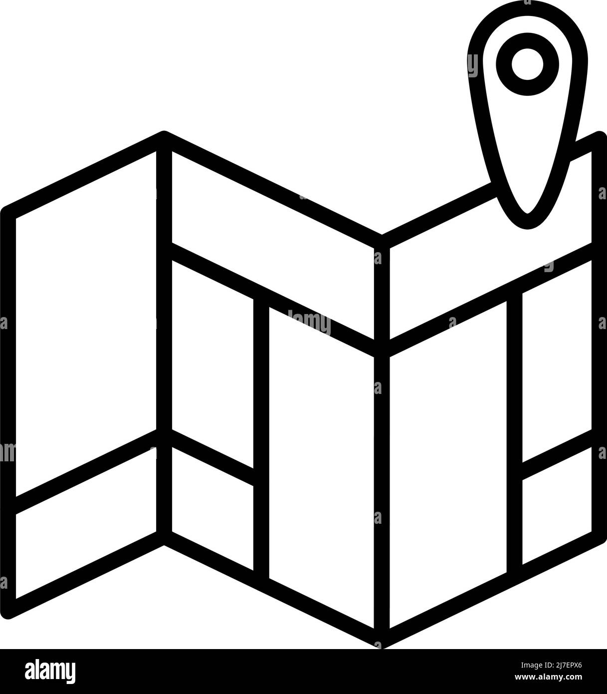 Symbol Des Kartenschemas. Auffälliges Design mit bearbeitbarer Konturbreite. Vektorgrafik. Stock Vektor