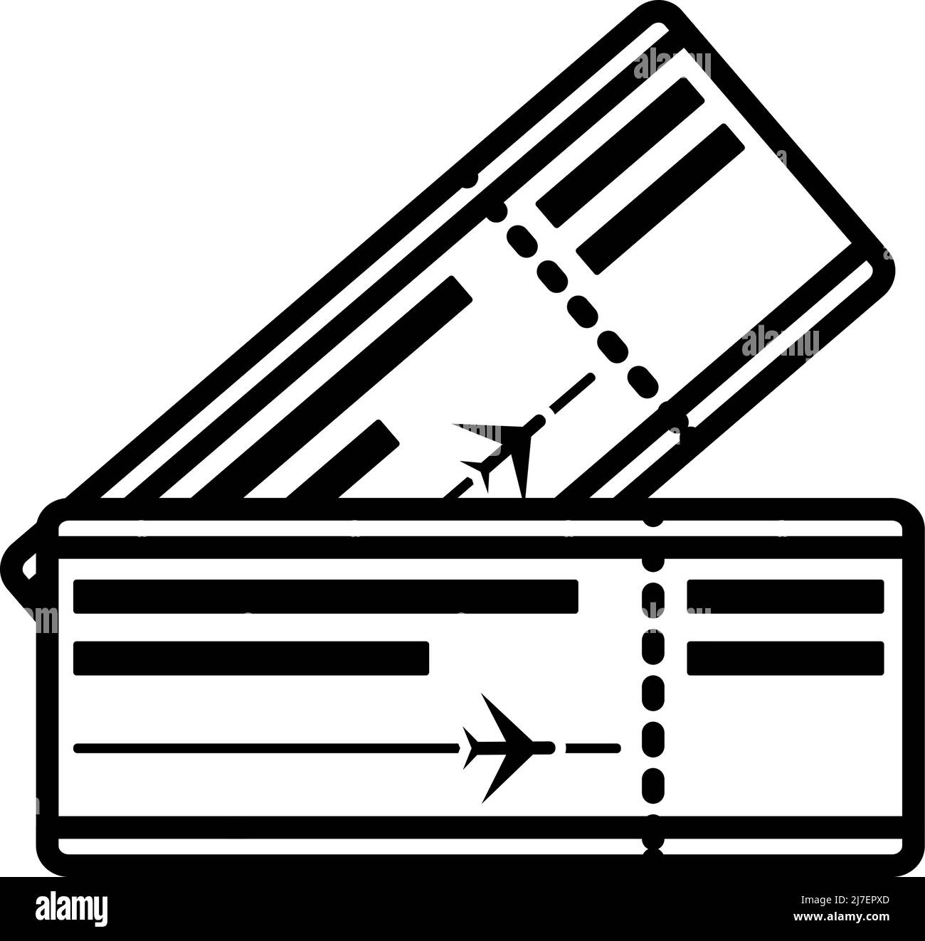Symbol Für Flugtickets. Auffälliges Design mit bearbeitbarer Konturbreite. Vektorgrafik. Stock Vektor
