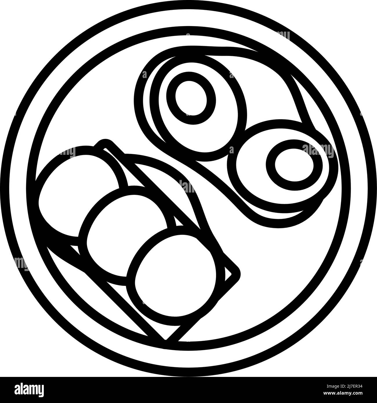 Symbol Von Omelet Und Sandwich. Auffälliges Design mit bearbeitbarer Konturbreite. Vektorgrafik. Stock Vektor