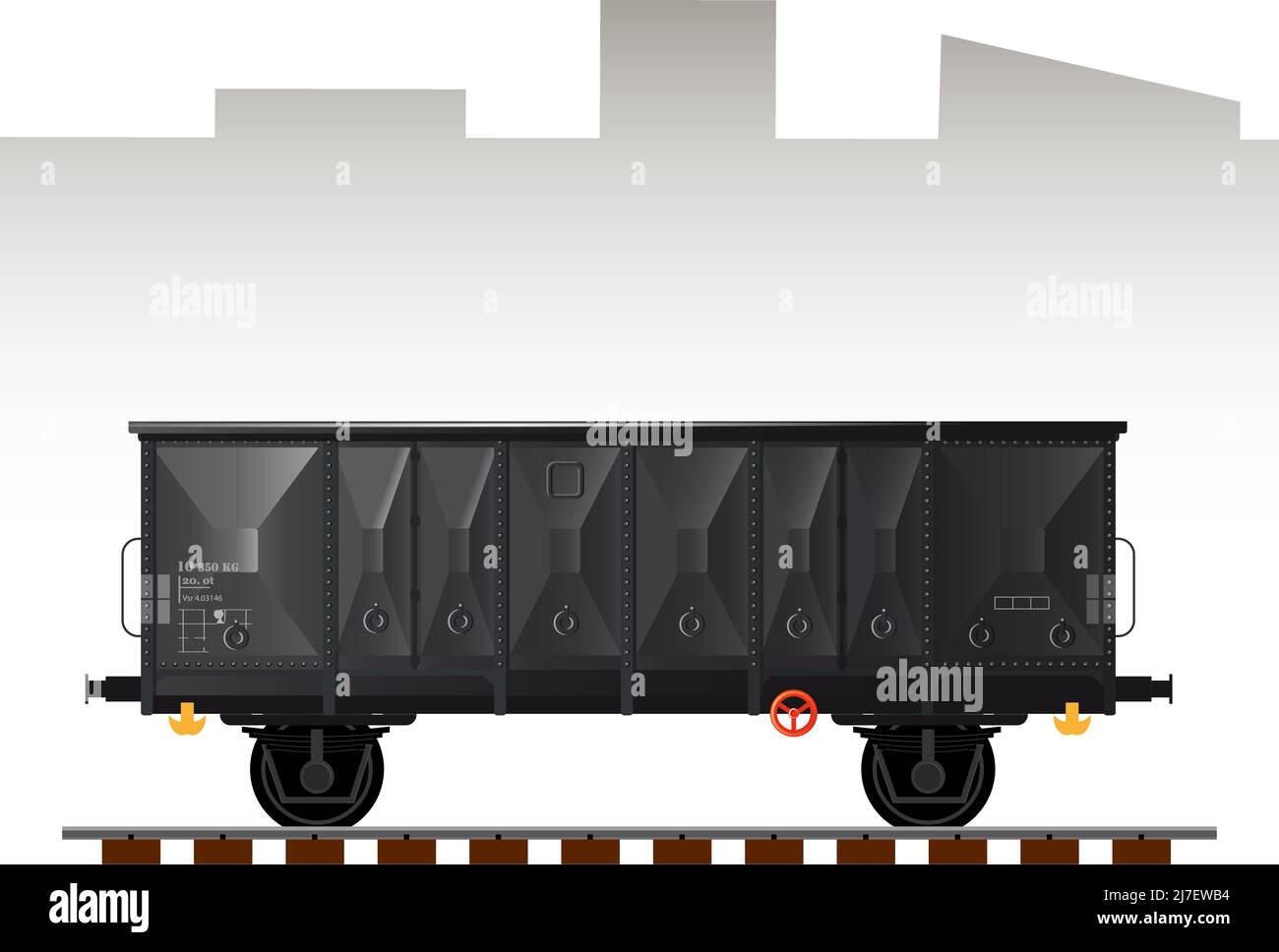 Eisenbahnfracht Transport Wagon detaillierte VektorIllustration Stock