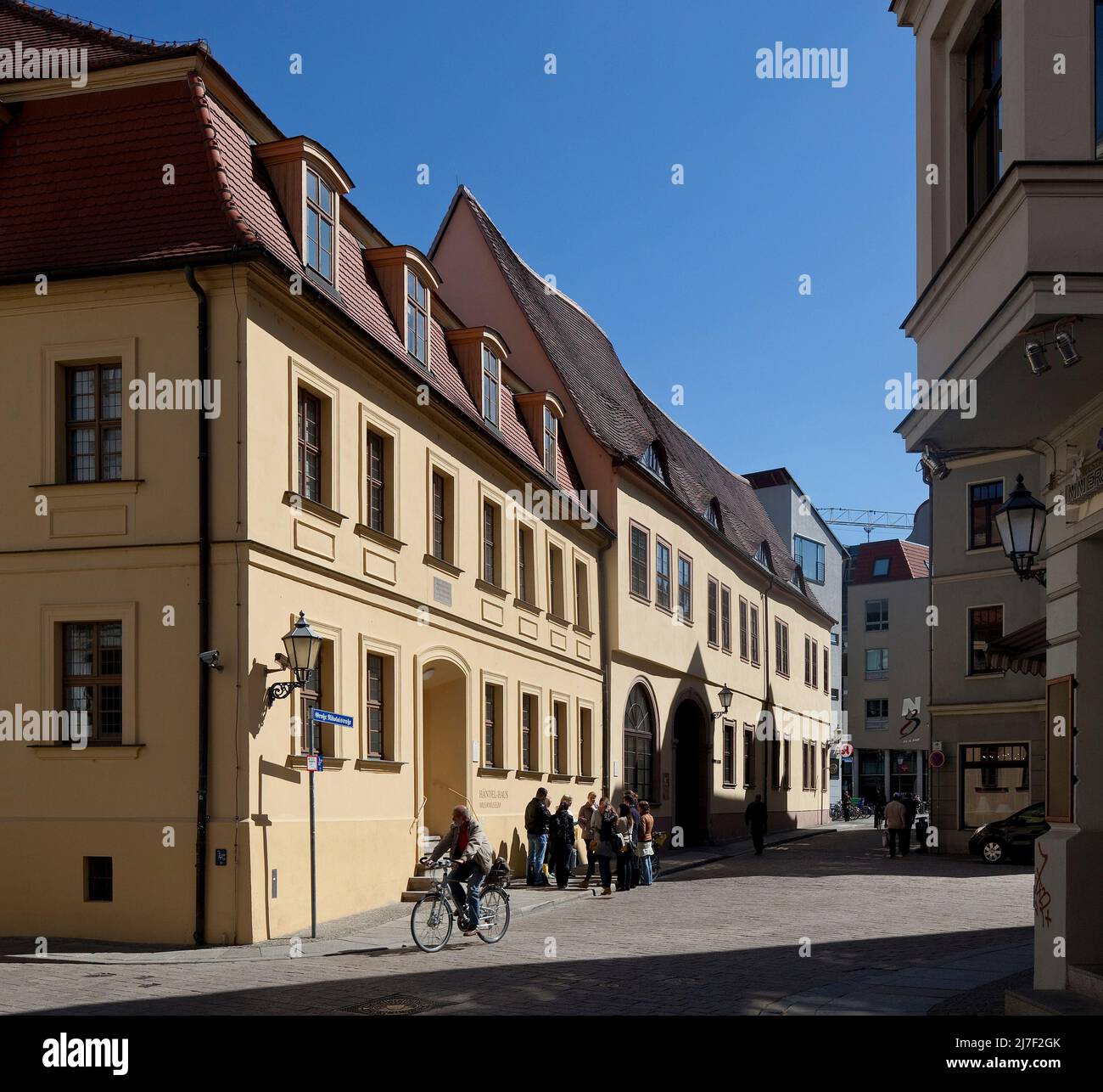 Halle S Händelhaus 55090 , Geburtshaus / Georg Friedrich Händel 1685 Mitte zum Museum zugenommenes Nachbarhaus Stockfoto