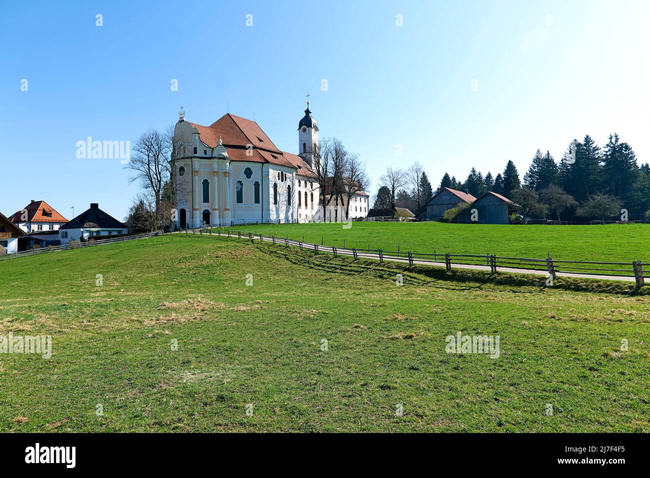 Deutschland Bayern Romantische Straße. Die Wallfahrtskirche wies (Wieskirche) Stockfoto