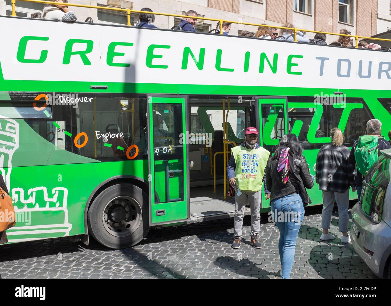 Greenline Bus Tours Rom Italien Stockfoto