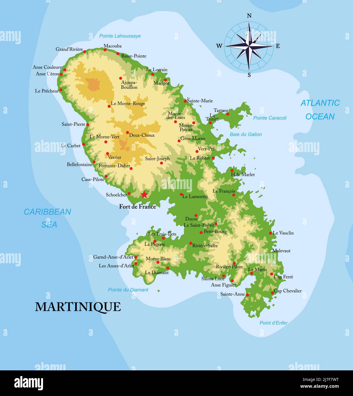 Sehr Detaillierte Physische Karte Der Insel Martinique Im Vektorformat Sehr Detaillierte Physische Karte Der Insel Martinique Im Vektorformat Mit Allen Reliefformen Regionen Und Grossen Stadten 2j7f7wt