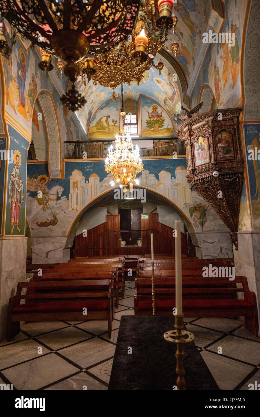 Griechisch-orthodoxe Kirche der Verkündigung, Nazareth, Israel die griechisch-orthodoxe Kirche der Verkündigung, auch bekannt als die griechisch-orthodoxe Kirche von S. Stockfoto
