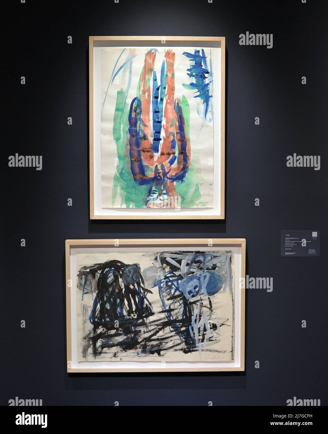 Untitled by Georg Baselitz, ausgestellt bei Sotheby's im Rahmen der Kunstauktionen „The New York Sales“, die am 6. Mai 2022 in New York, NY, abgehalten wurden. (Foto von Stephen Smith/Sipa USA) Stockfoto