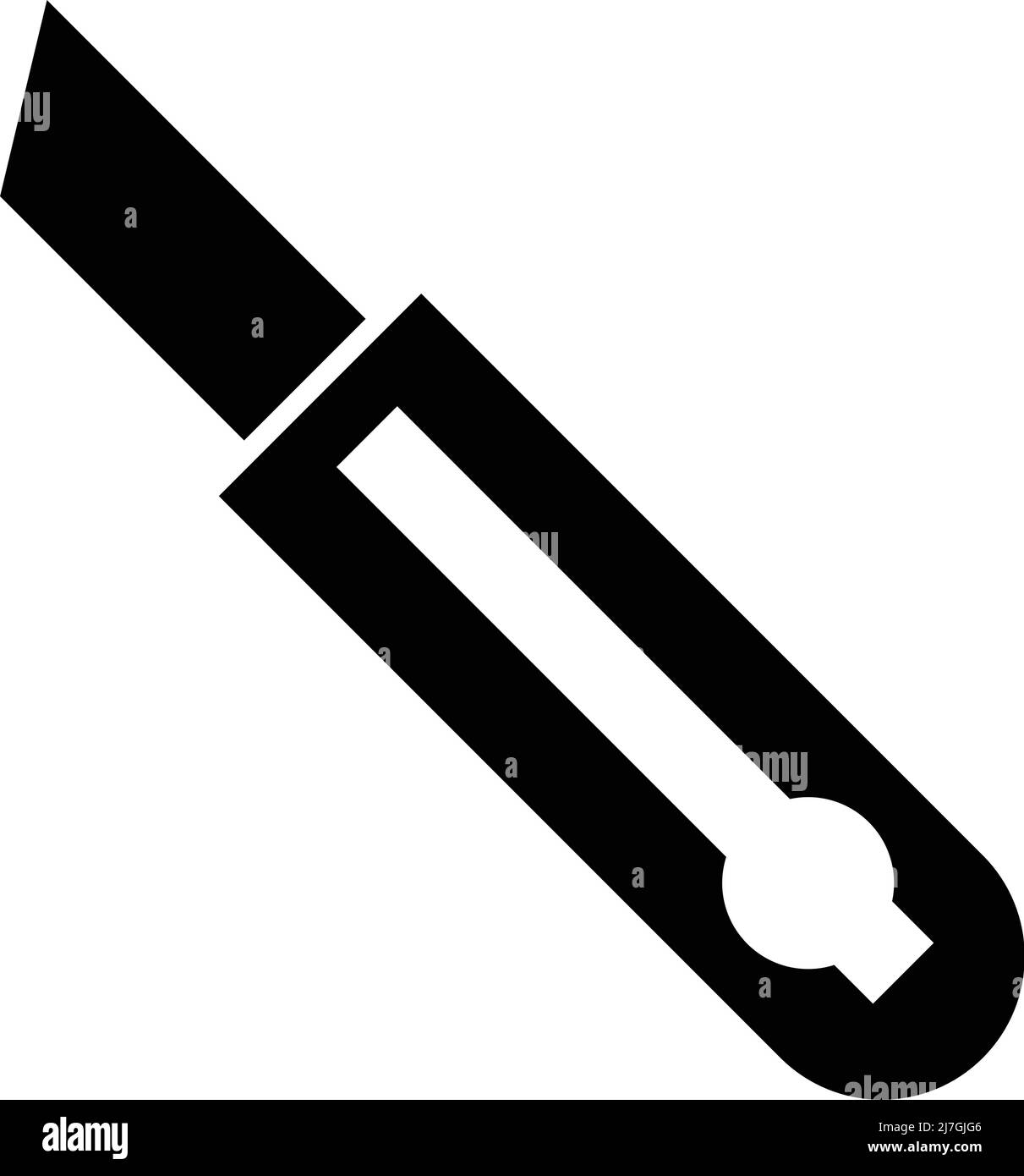 Silhouette Symbol des Schneiders. Ein Werkzeug zum Schneiden von Pappe und anderen Materialien. Bearbeitbarer Vektor. Stock Vektor