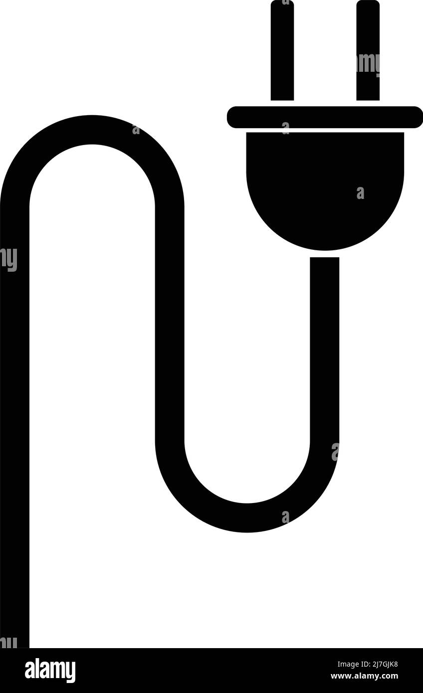 Symbol für Netzsteckdose und Kabelschnur. Bearbeitbarer Vektor. Stock Vektor