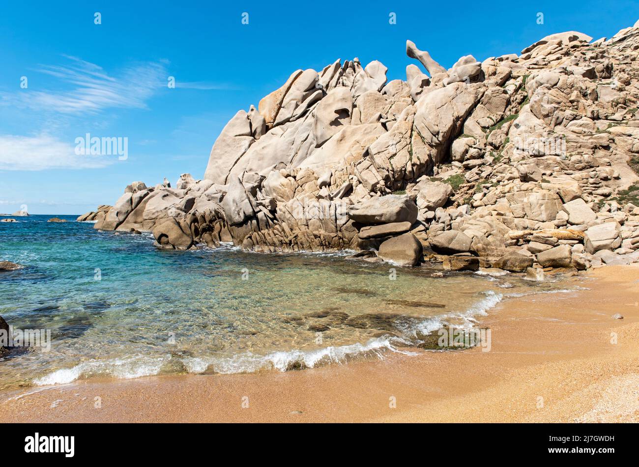 Spiaggia Cala Francese, Capo Testa, Sardinien, Italien Stockfoto