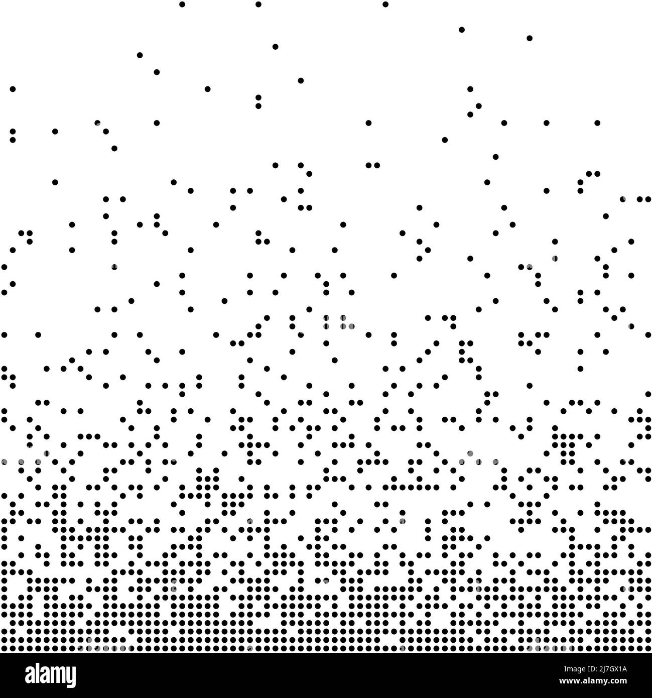 Geometrisches Muster aus schwarzen Kreisen auf weißem Hintergrund.nahtlos in eine Richtung.Option mit einem durchschnittlichen Ausblenden. Stock Vektor