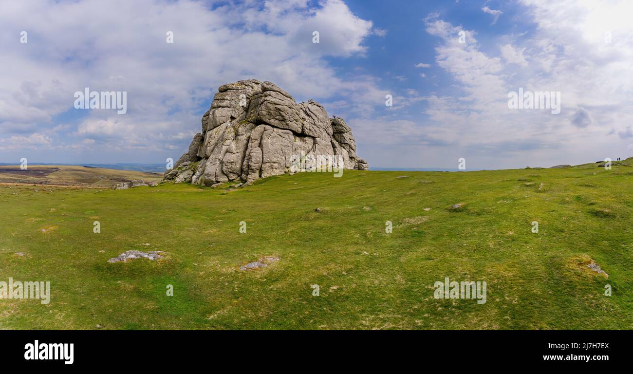 Panoramablick auf Haytor - eines der Juwelen von Dartmoor Stockfoto