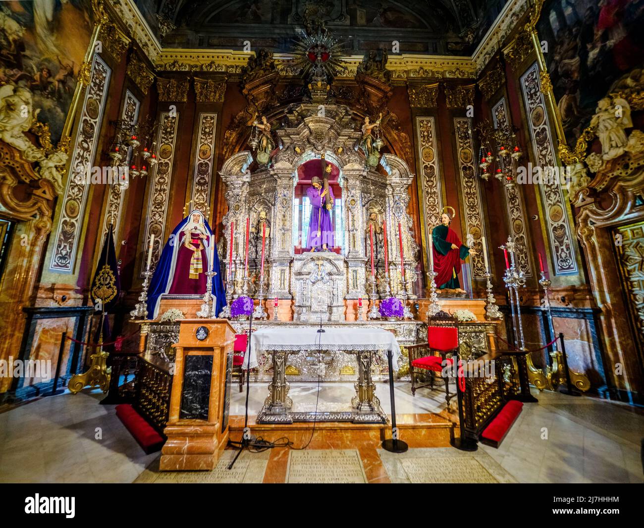 Kapelle unseres Vaters Jesus von der Passion (Capilla del Nuestro Padre Jesus de la Pasion) in der Stiftskirche des göttlichen Erlösers - Sevilla, Spanien Stockfoto