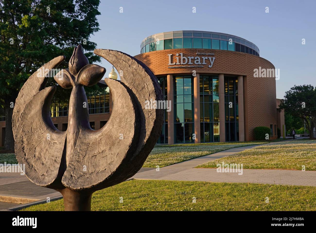 Hughes Hauptgebäude der Bibliothek in Greenville SC Stockfoto