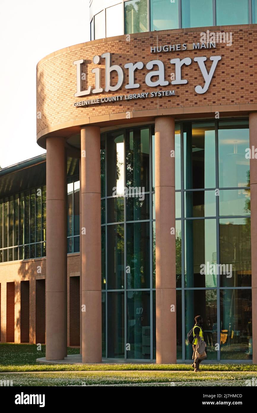 Hughes Hauptgebäude der Bibliothek in Greenville SC Stockfoto