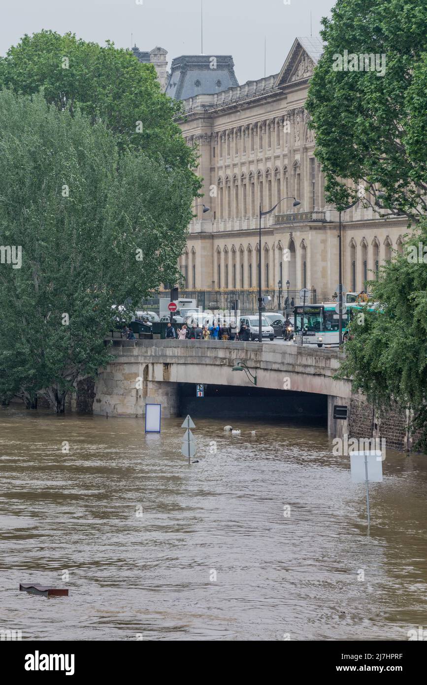 Die seine überflutet, Juni 2016. Stockfoto