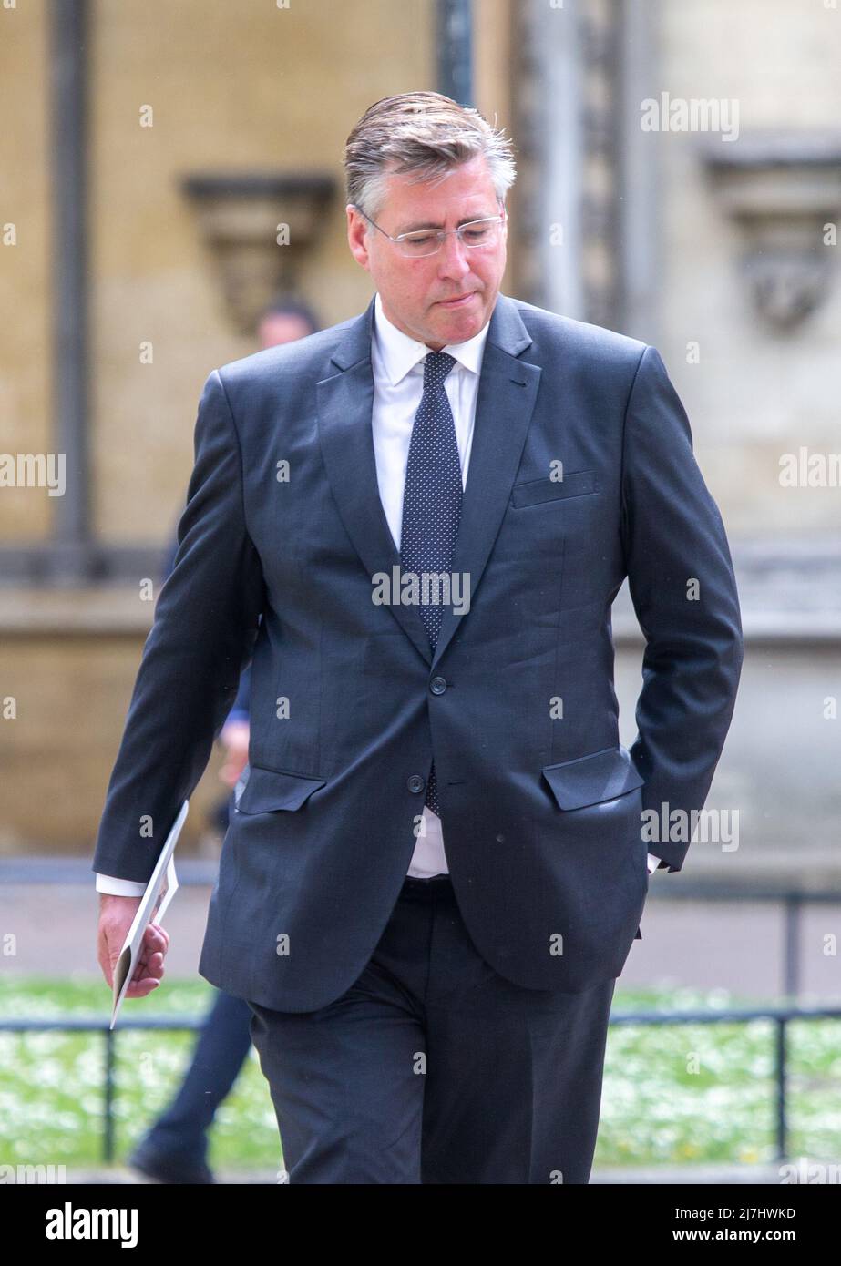 London, England, Großbritannien. 9.. Mai 2022. Sir GRAHAM BRADY, Vorsitzender des Ausschusses 1922, wird den Danksagedienst für den verstorbenen Regierungsminister James Brokenshire verlassen. (Bild: © Tayfun Salci/ZUMA Press Wire) Stockfoto