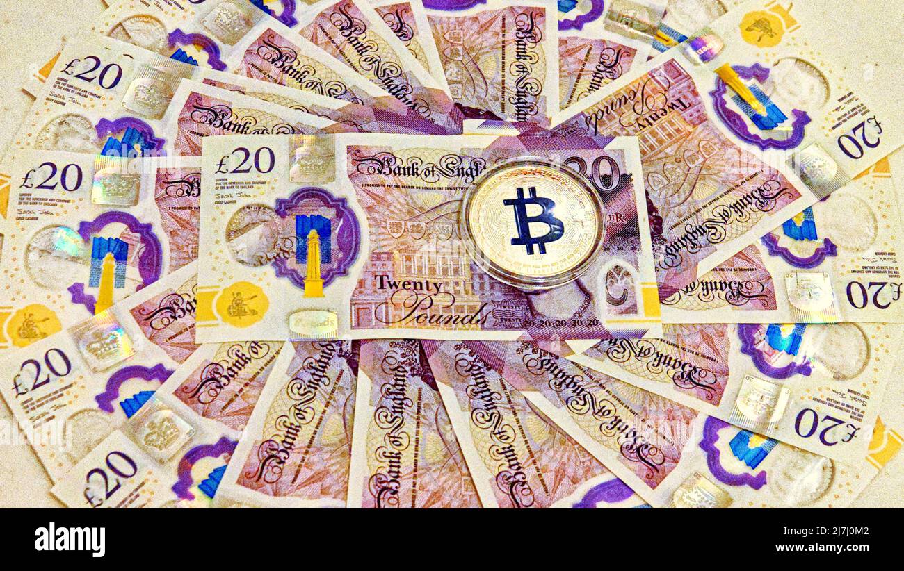 Glasgow, Schottland, Großbritannien 9.. Mai 2022. Konzeptionelle Darstellung der aktuellen Geschichte. Bitcoin-Preis fällt. Credit Gerard Ferry/Alamy Live News Stockfoto