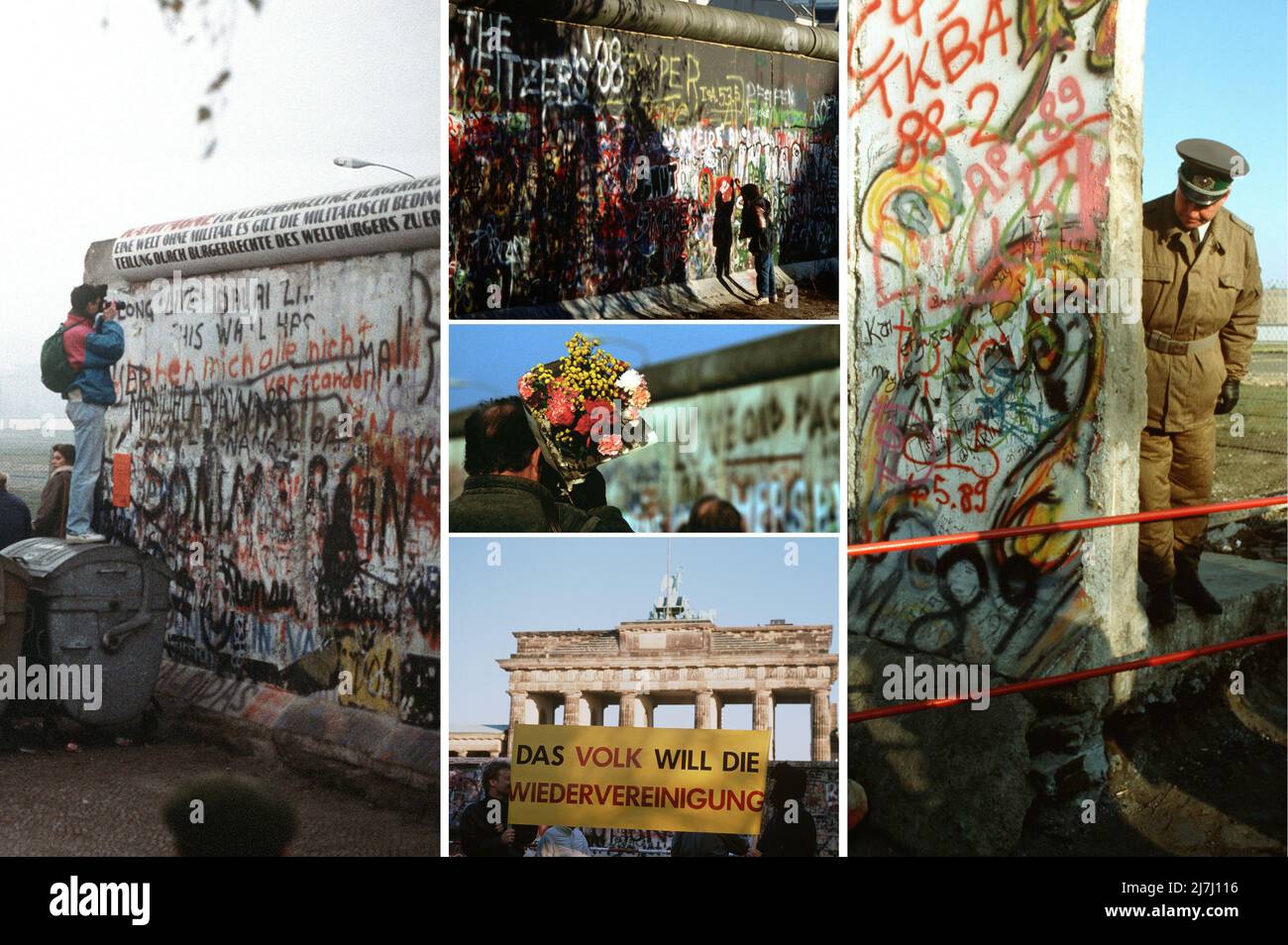 1989, der historische Fall der Berliner Mauer Stockfoto