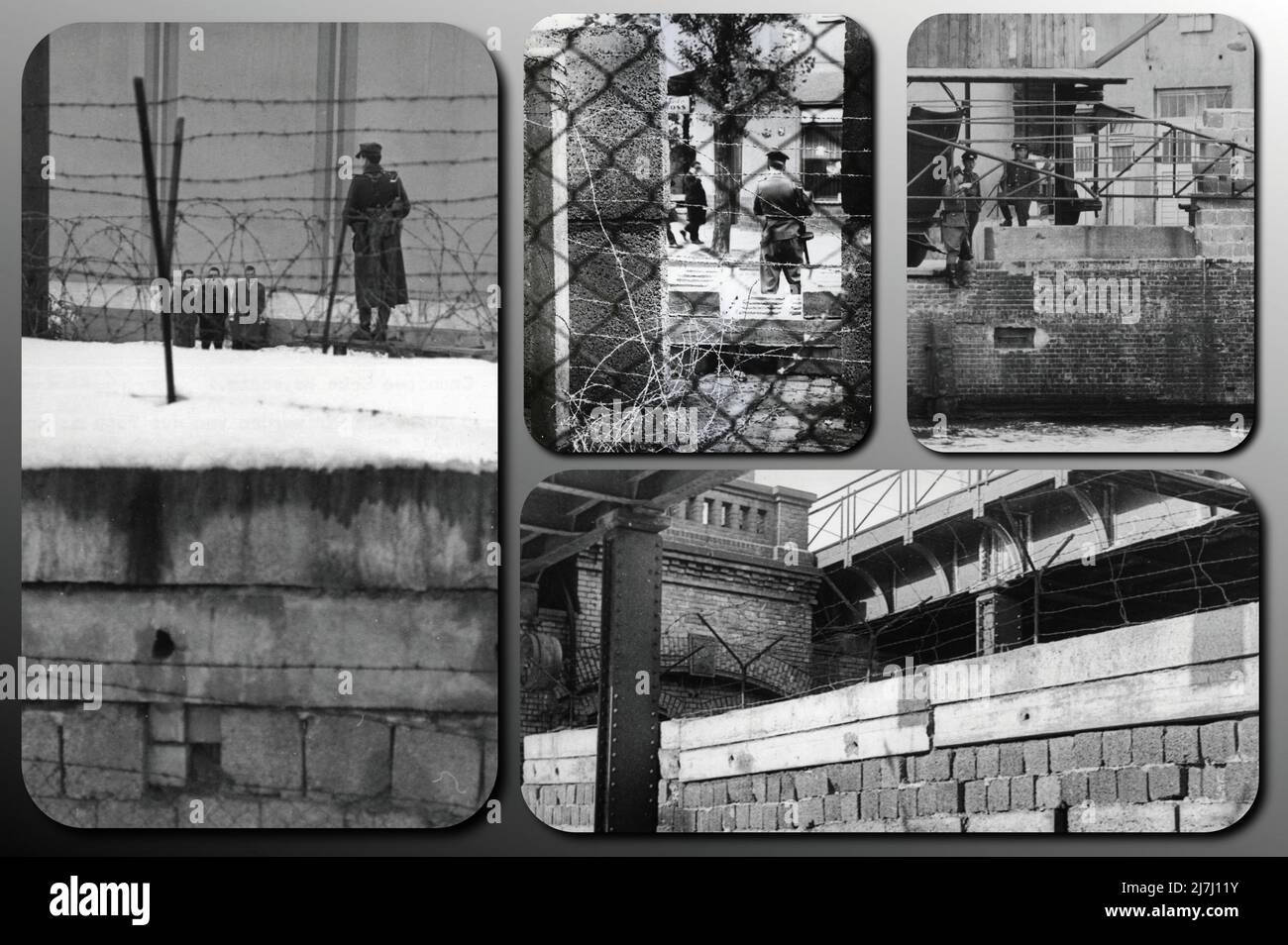 Soldaten, die 1961 den Vorsitz über den Bau der berliner Mauer hatten. Stockfoto