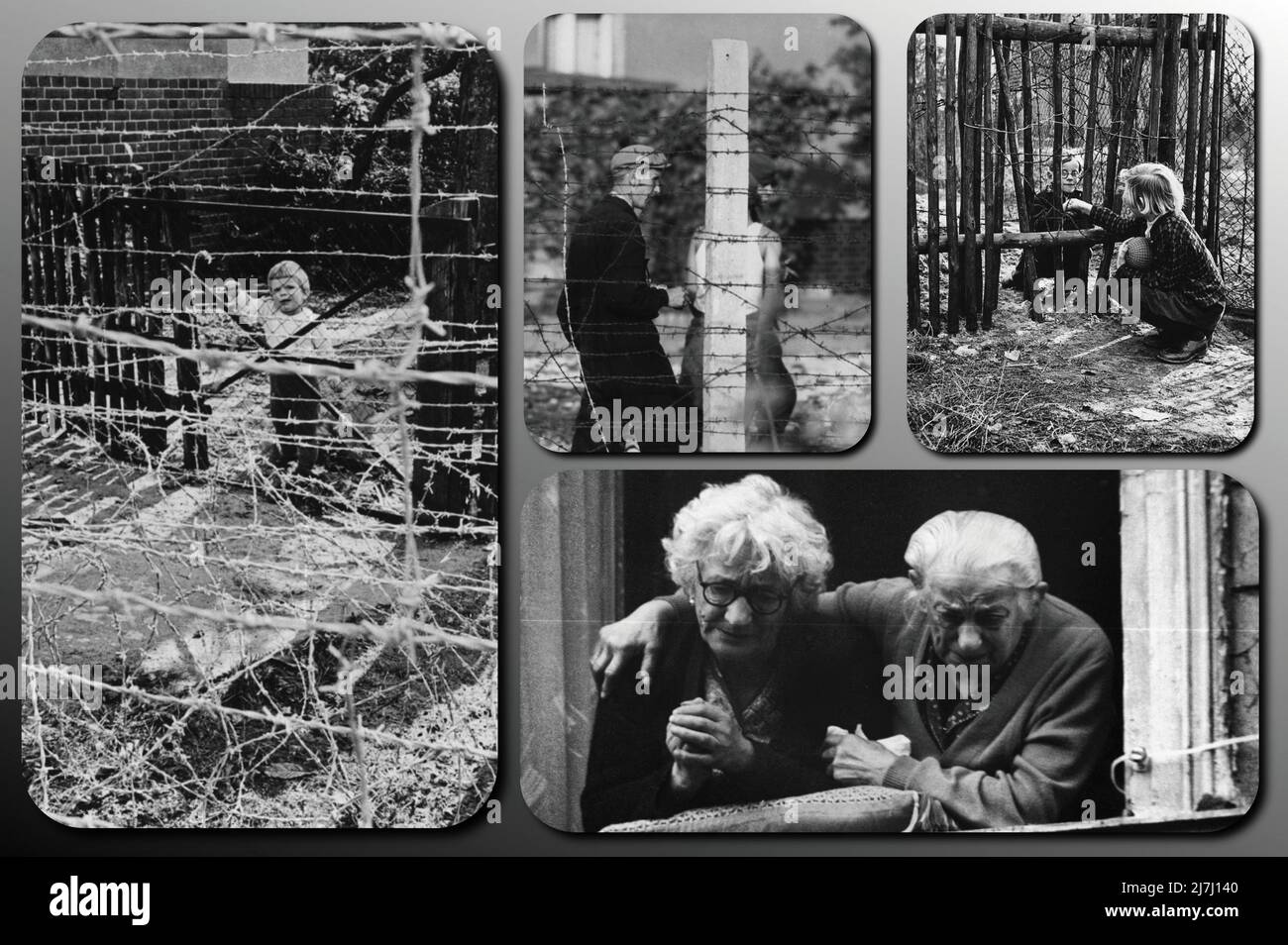 Die Verzweiflung und Trauer der Berliner Bürger während des Baus der Berliner Mauer, die die Stadt von 1961 bis 1989 teilte Stockfoto