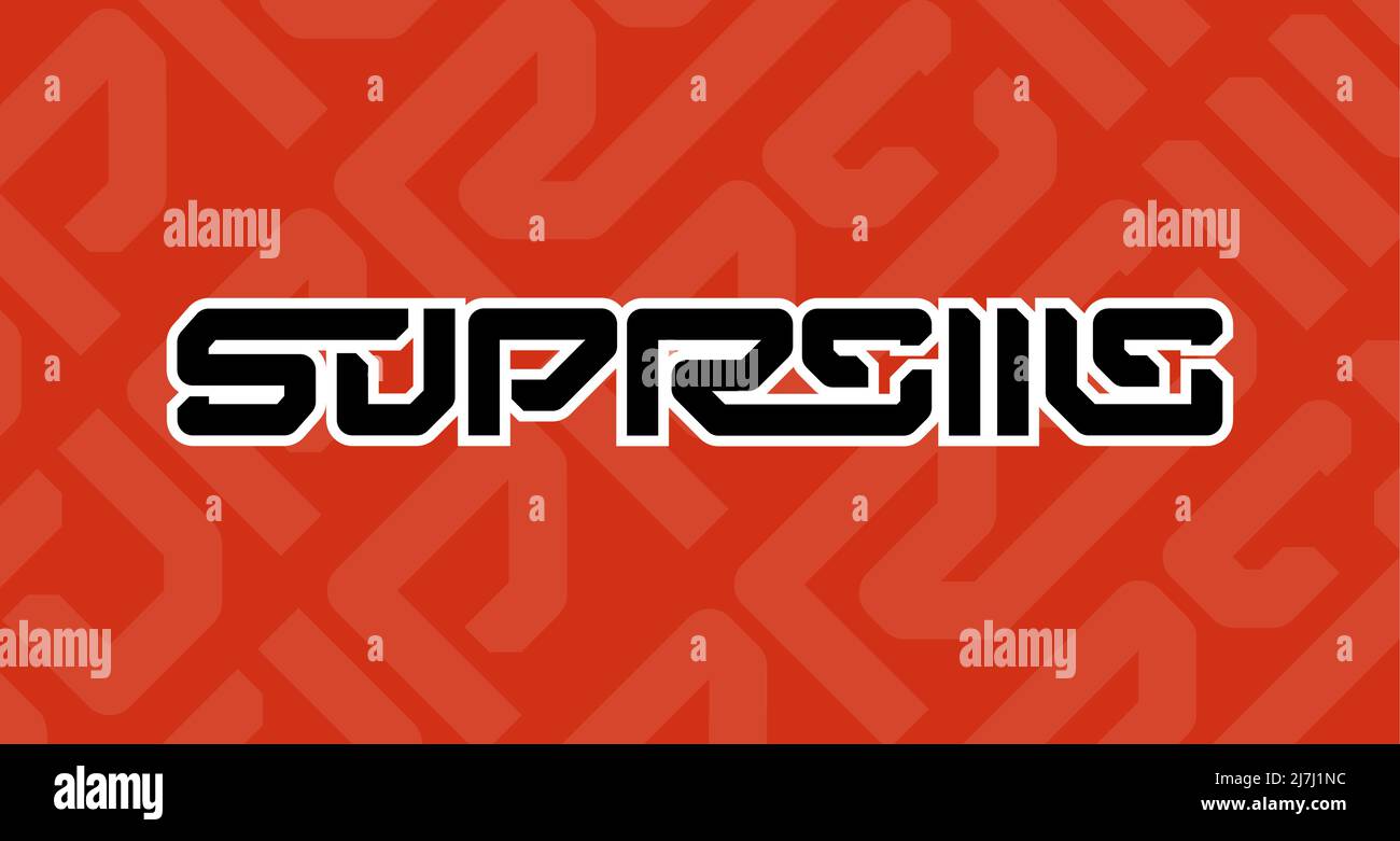 Futuristischer Lettering-Print für Typografie, T-Shirt, Merch Stock Vektor