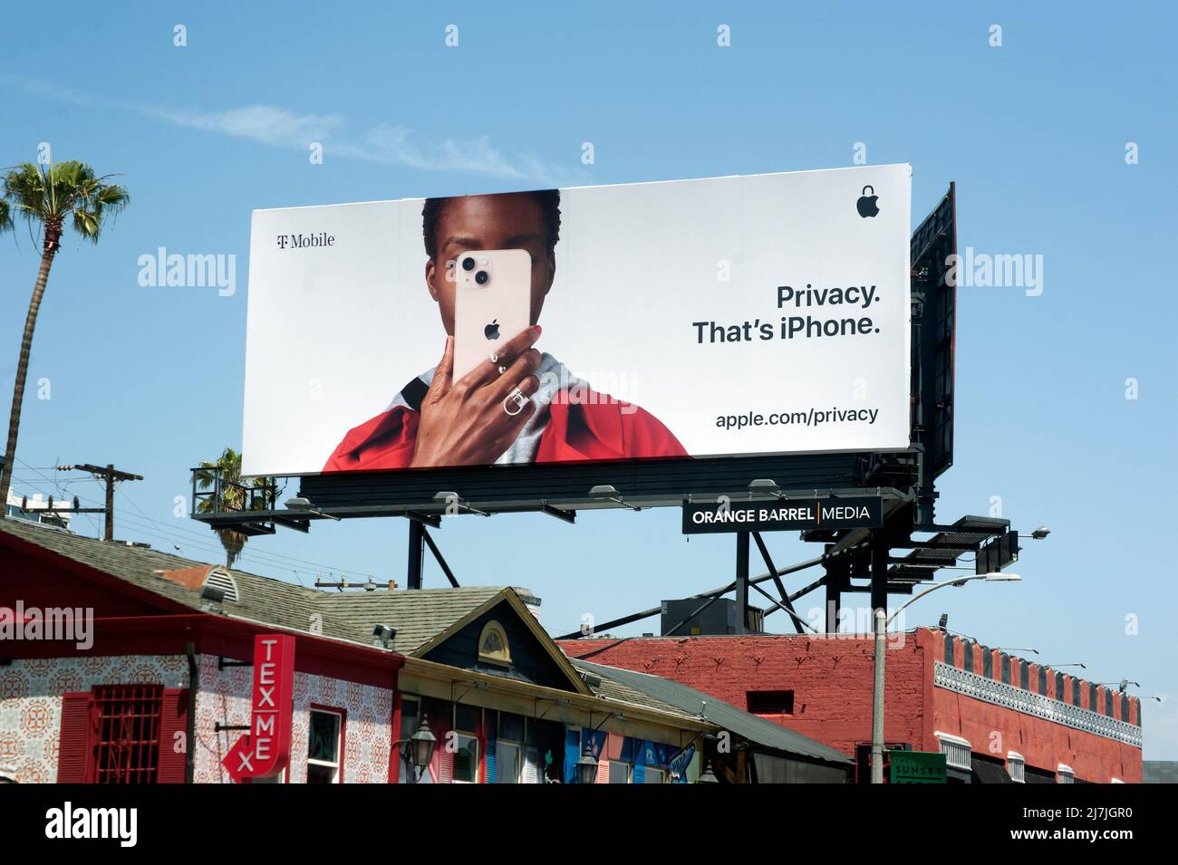T Mobile Plakatwand auf dem Sunset Strip. Stockfoto