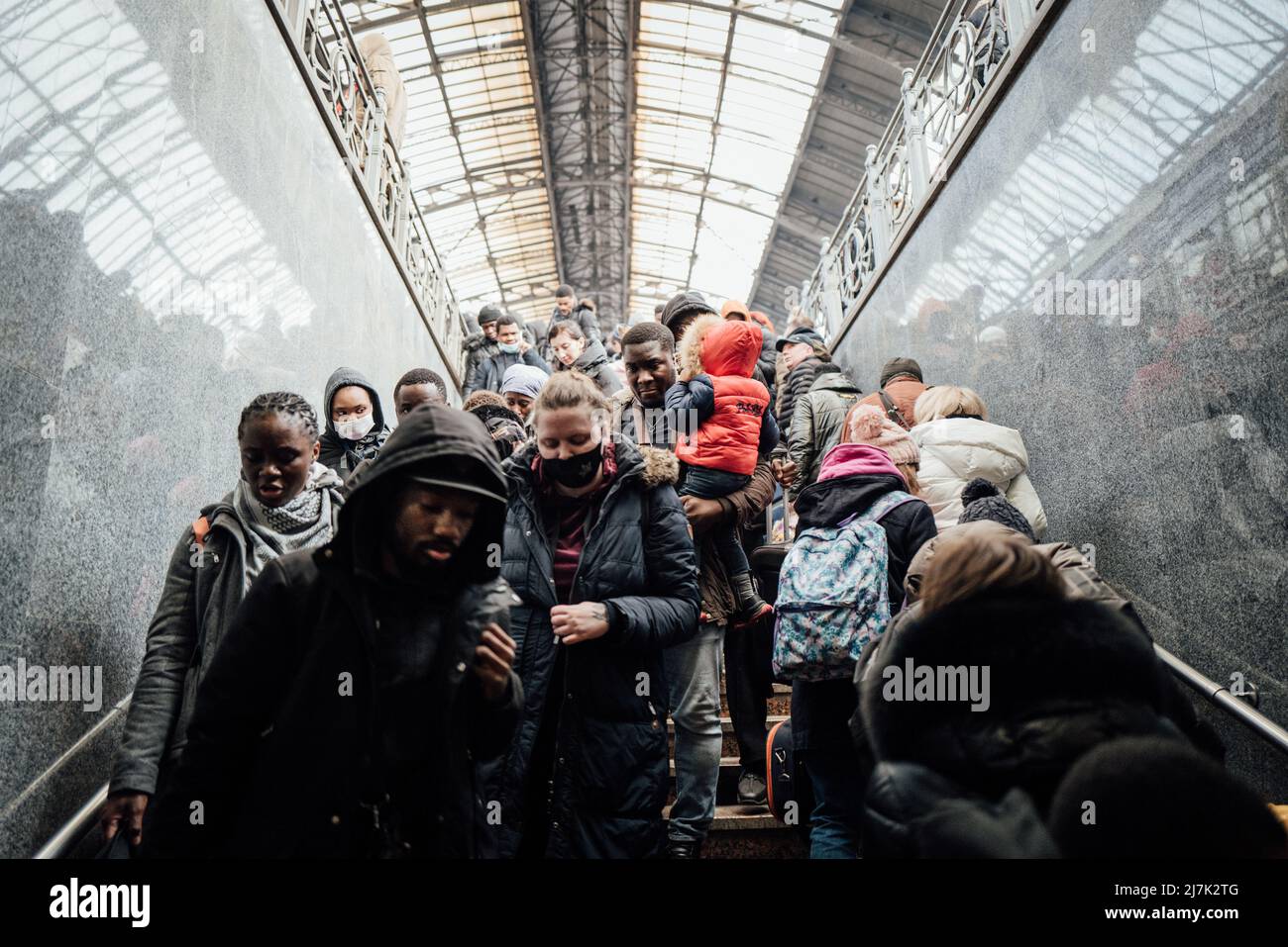 Adrien Vautier / Le Pictorium - Russische Invasion in der Ukraine - 26/2/2022 - Ukraine / Lviv - am Samstag, den 26. Februar in Lviv, der Zugang zum p Stockfoto