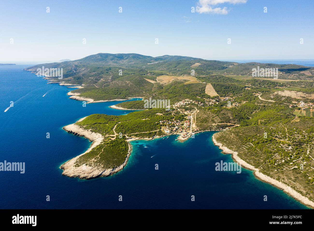 Rukavac im Süden der Insel Vis, Mittelmeer, Kroatien Stockfoto