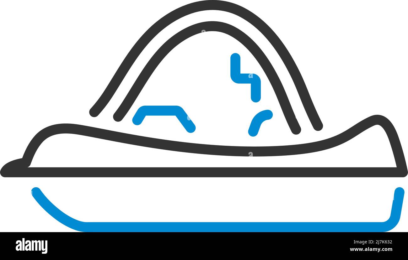 Katamaran-Symbol. Editierbare Fett Formatigte Kontur Mit Farbfüllungsdesign. Vektorgrafik. Stock Vektor