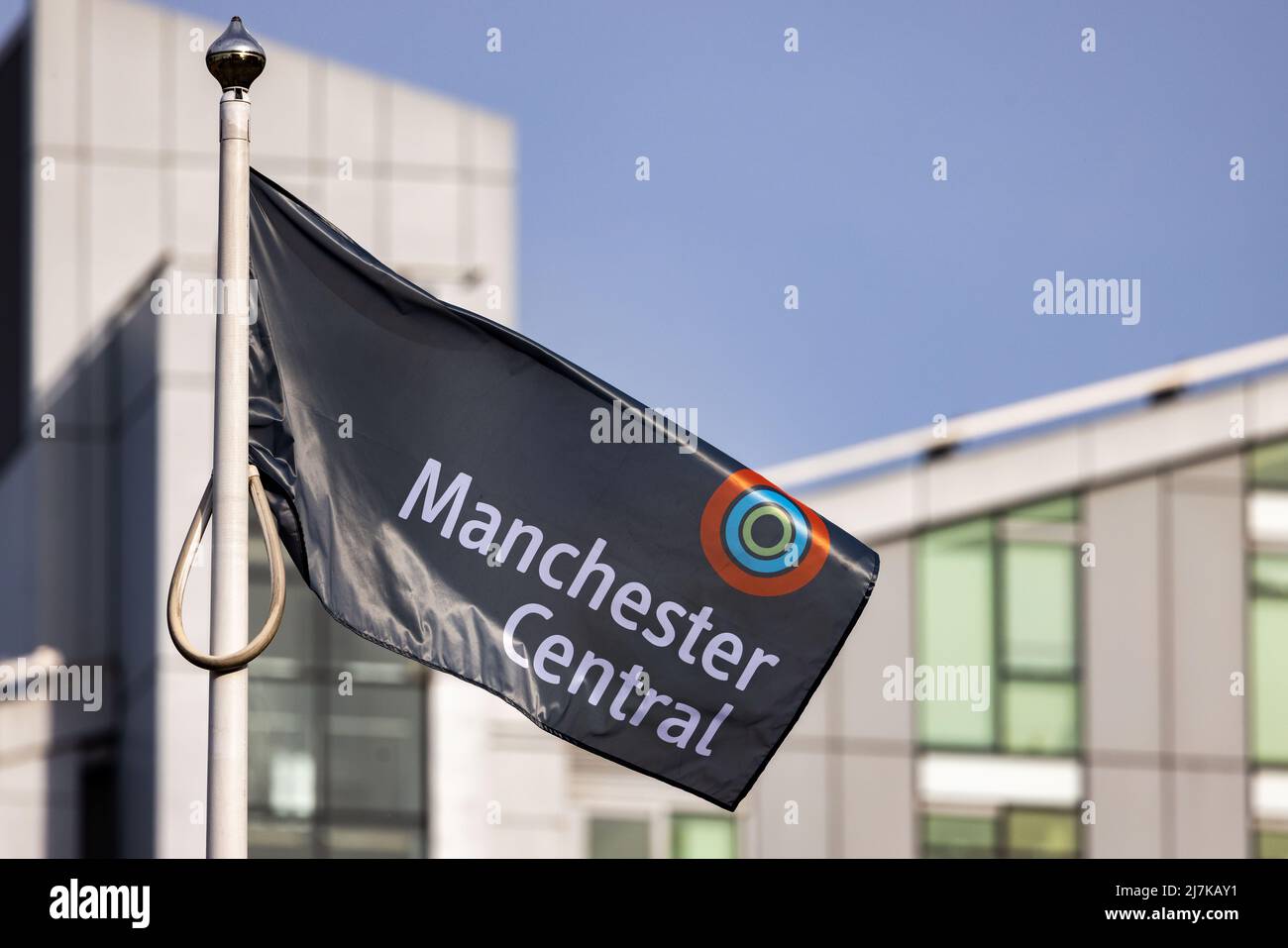 Flagge von Manchester Central. Stockfoto