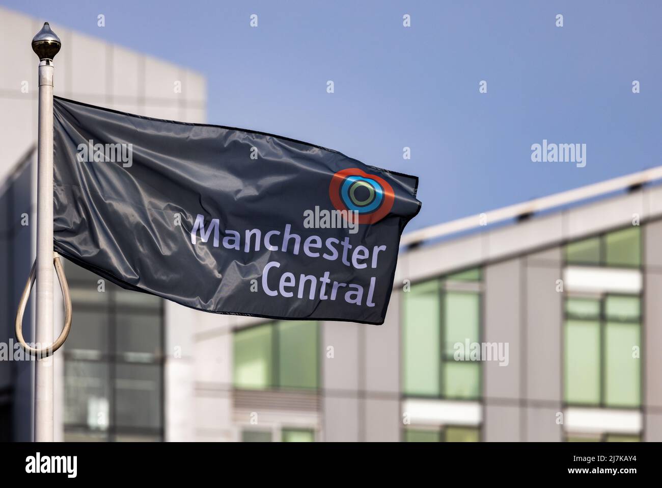 Flagge von Manchester Central. Stockfoto