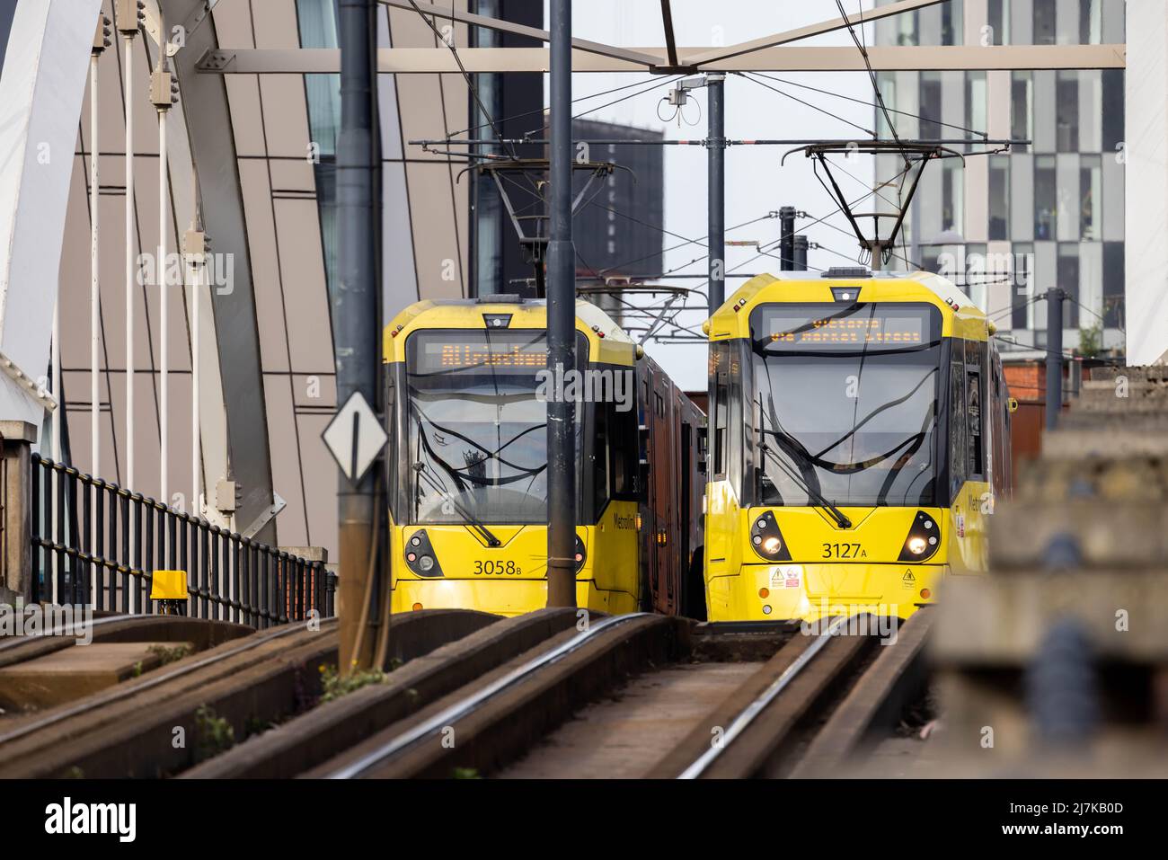 Metrolink Trams, Manchester. Stockfoto